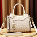 Elegant Women’s Handbag – Brown & Black with Gold Details