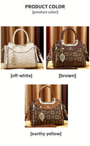 Elegant Women’s Handbag – Brown & Black with Gold Details