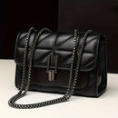 Elegant Black Chain Shoulder Bag – Faux Leather Luxury Style