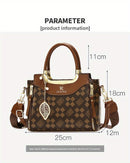 Elegant Women’s Handbag – Brown & Black with Gold Details
