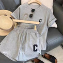 Women’s Sporty 2-Piece Tracksuit – Tee & Shorts Set