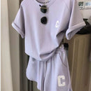 Women’s Sporty 2-Piece Tracksuit – Tee & Shorts Set
