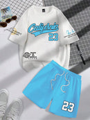 Men’s Fashion Summer 2-Piece – Personalized Print Tee & Shorts