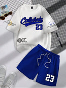 Men’s Fashion Summer 2-Piece – Personalized Print Tee & Shorts