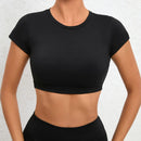 Hearuisavy Women’s Sports Crop Top – Breathable & Backless Design ✅