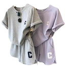 Women’s Sporty 2-Piece Tracksuit – Tee & Shorts Set