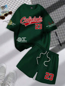 Men’s Fashion Summer 2-Piece – Personalized Print Tee & Shorts