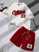 Men’s Fashion Summer 2-Piece – Personalized Print Tee & Shorts