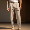 Men’s Formal Trousers – Hemmed Bottoms, Solid Color