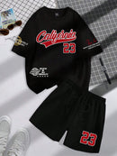 Men’s Fashion Summer 2-Piece – Personalized Print Tee & Shorts