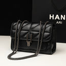 Elegant Black Chain Shoulder Bag – Faux Leather Luxury Style