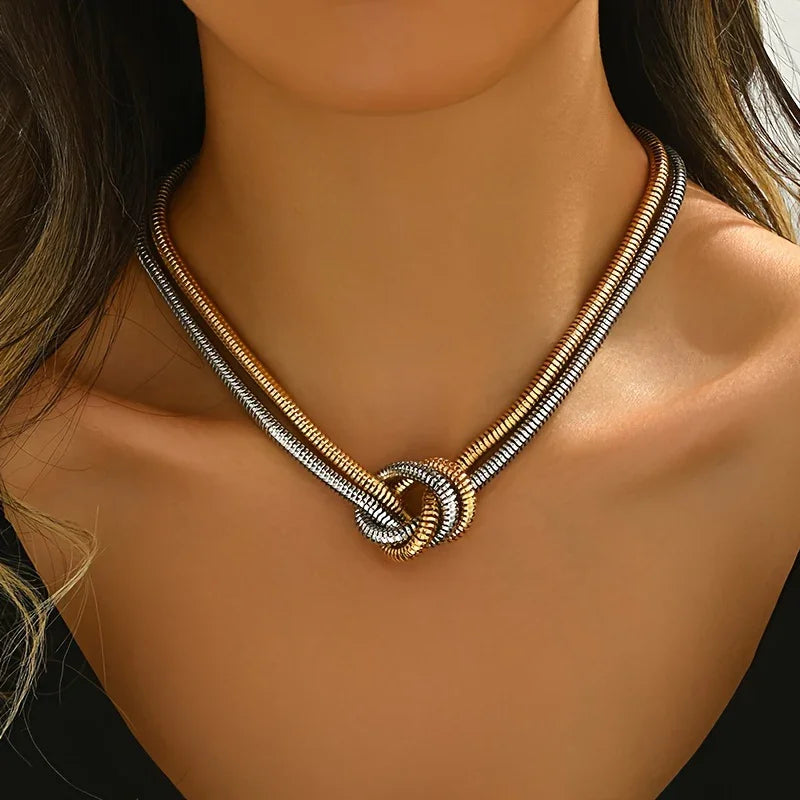 Elegant Snake Chain Choker – Stylish Stainless Steel Necklace