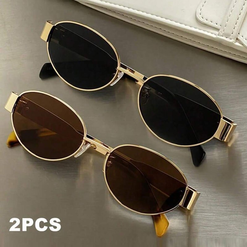 Retro Oval Metal Sunglasses – Classic Style for Summer Adventures