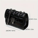Elegant Black Chain Shoulder Bag – Faux Leather Luxury Style