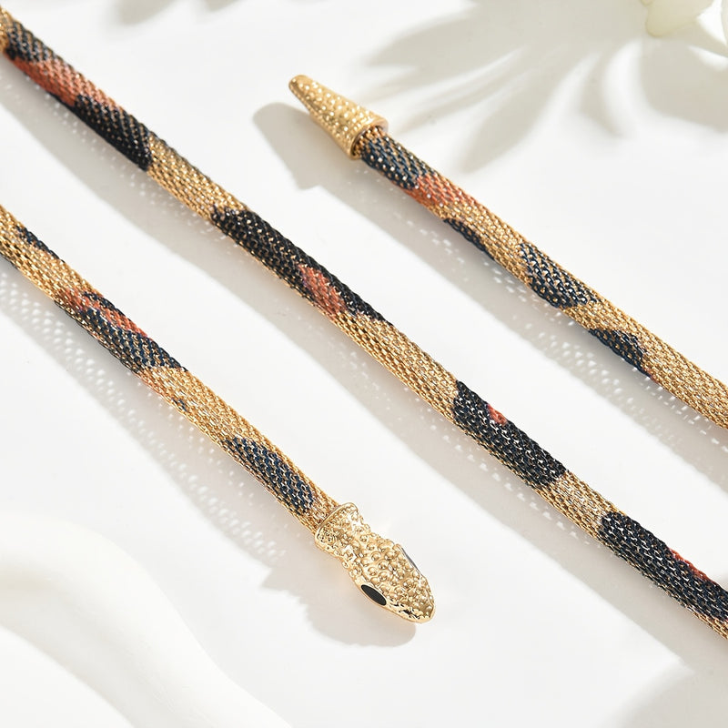 Punk Snake Necklace – Gold Serpent Pendant for Bold Style