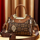 Elegant Women’s Handbag – Brown & Black with Gold Details