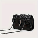 Elegant Black Chain Shoulder Bag – Faux Leather Luxury Style