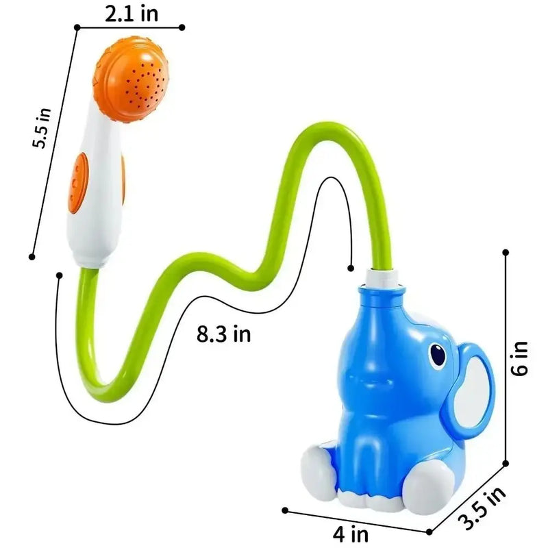 Watering Elephant Baby Bath Toy Spinning Fun Sensory Play Elephant Water Pump Toy Strong Suction ABS Waterfall Bathtub Toy