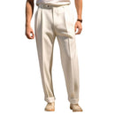 Men’s Formal Trousers – Hemmed Bottoms, Solid Color