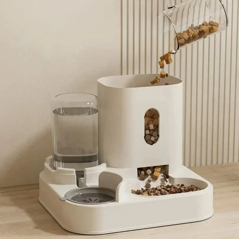 2-in-1 Pet Feeder & Water Fountain – Smart Food Dispenser for Cats & Dogs