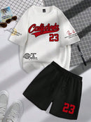 Men’s Fashion Summer 2-Piece – Personalized Print Tee & Shorts