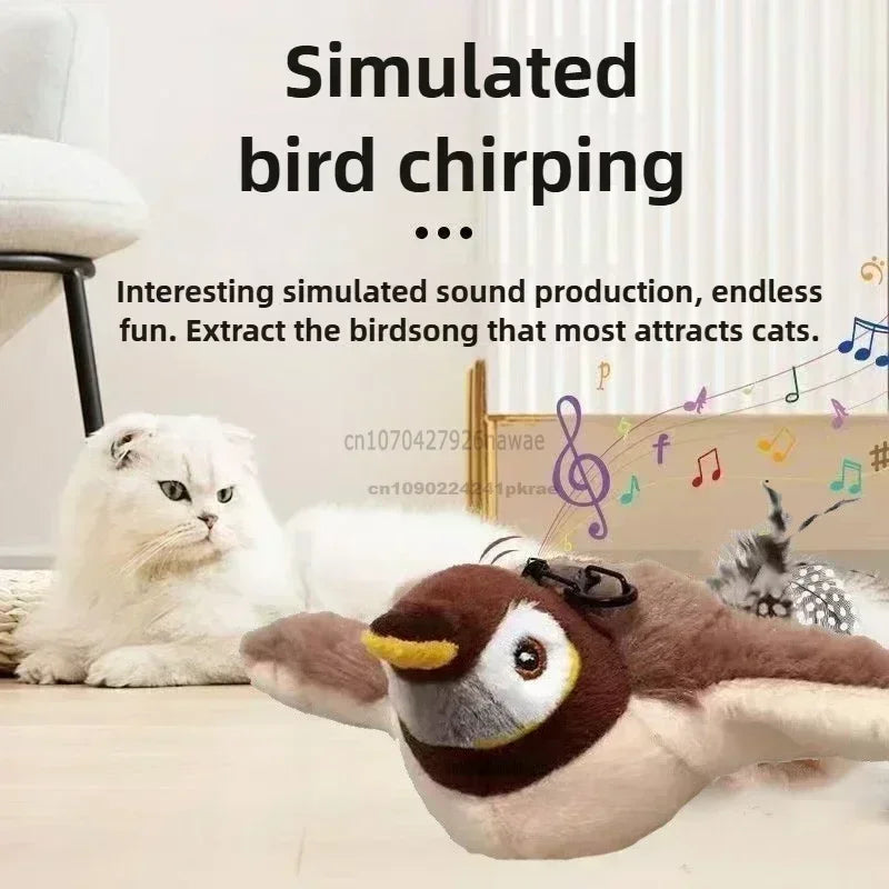 Interactive Electric Bird Toy – Flapping Wings & Catnip for Cats ✅