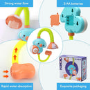 1Set Cartoon Cute Little Elephant Electric Shower, 360°Jet Water Wash Head, Baby Bath Sprayer, Bathroom Fun Water Play Toy