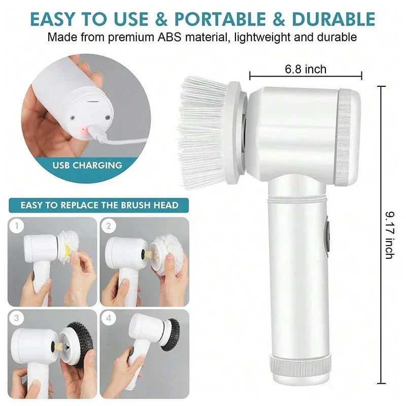 Rechargeable Bathroom Cleaner – Cordless Spin Scrubber for Tile & Shower