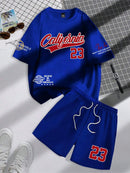 Men’s Fashion Summer 2-Piece – Personalized Print Tee & Shorts