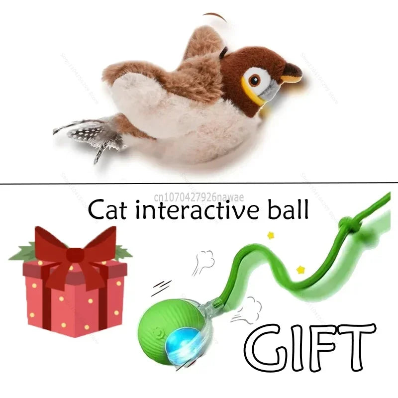 Interactive Electric Bird Toy – Flapping Wings & Catnip for Cats ✅