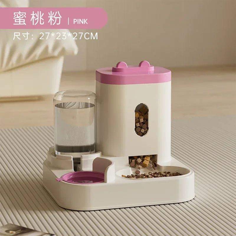 2-in-1 Pet Feeder & Water Fountain – Smart Food Dispenser for Cats & Dogs