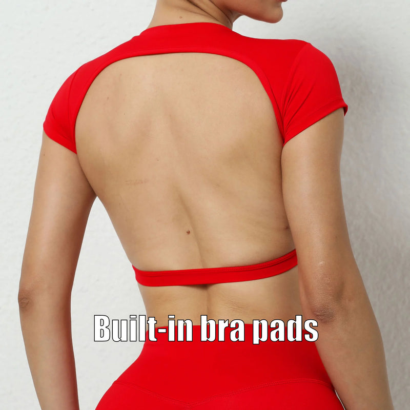 Hearuisavy Women’s Sports Crop Top – Breathable & Backless Design ✅