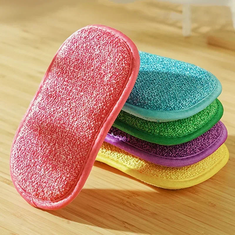 5-Piece Sponge Cleaning Brush Set – Soft Scrubbing Pads for Kitchen