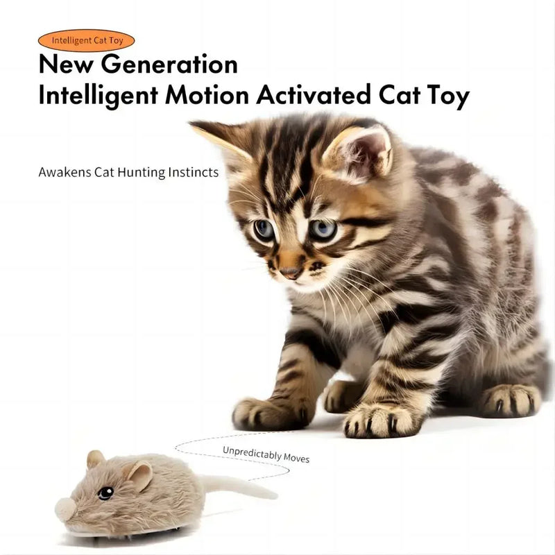 Rechargeable Interactive Mouse Toy – Moving & Sound Cat Toy ✅