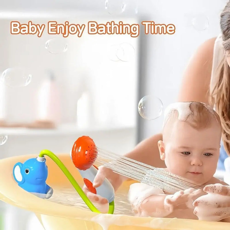Watering Elephant Baby Bath Toy Spinning Fun Sensory Play Elephant Water Pump Toy Strong Suction ABS Waterfall Bathtub Toy