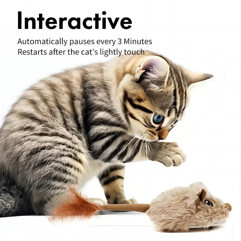Rechargeable Interactive Mouse Toy – Moving & Sound Cat Toy ✅