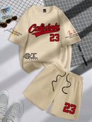 Men’s Fashion Summer 2-Piece – Personalized Print Tee & Shorts