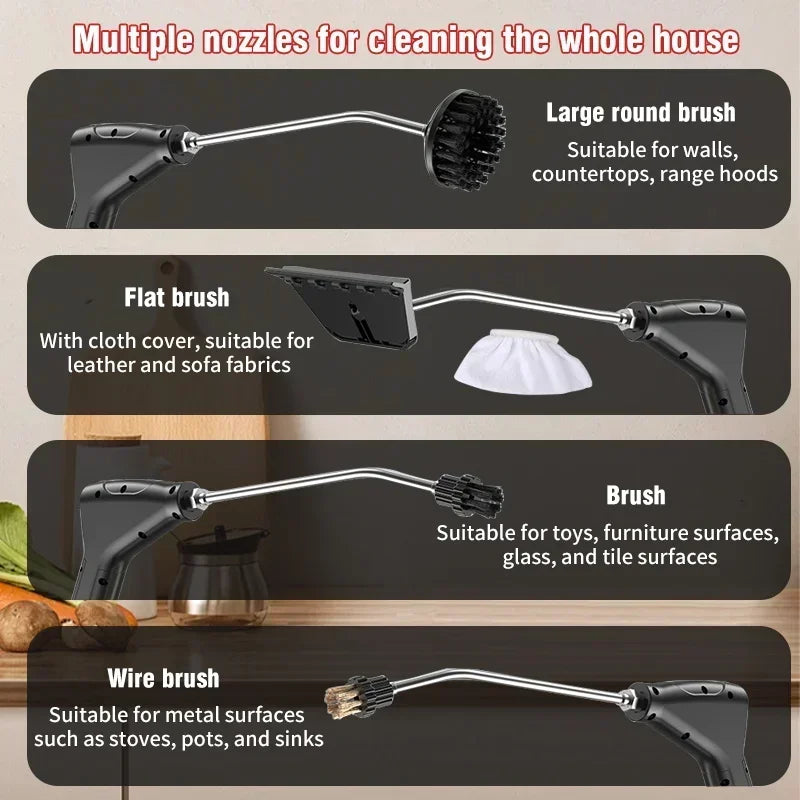 110V/220V Steam Cleaner – Handheld for Kitchen, Car & AC