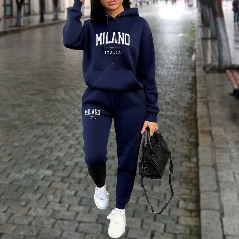 Women’s Autumn Winter Tracksuit – Hoodie & Pants Set