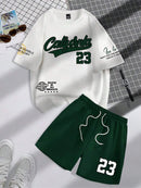 Men’s Fashion Summer 2-Piece – Personalized Print Tee & Shorts