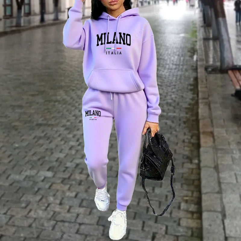 Women’s Autumn Winter Tracksuit – Hoodie & Pants Set