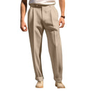 Men’s Formal Trousers – Hemmed Bottoms, Solid Color