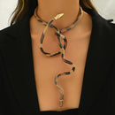 Punk Snake Necklace – Gold Serpent Pendant for Bold Style