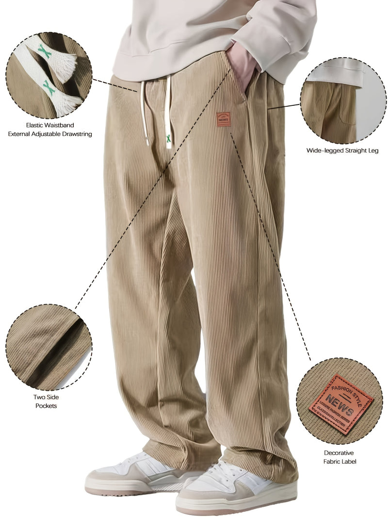 Men’s Straight Leg Corduroy Trousers – Comfortable Casual Wear