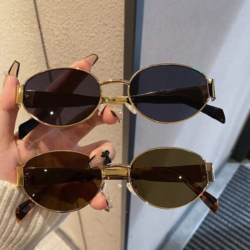 Retro Oval Metal Sunglasses – Classic Style for Summer Adventures