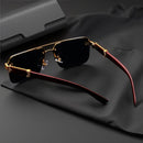 Men’s Semi-Rimless Wood Grain Glasses – Elegant & Lightweight