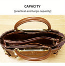 Elegant Women’s Handbag – Brown & Black with Gold Details